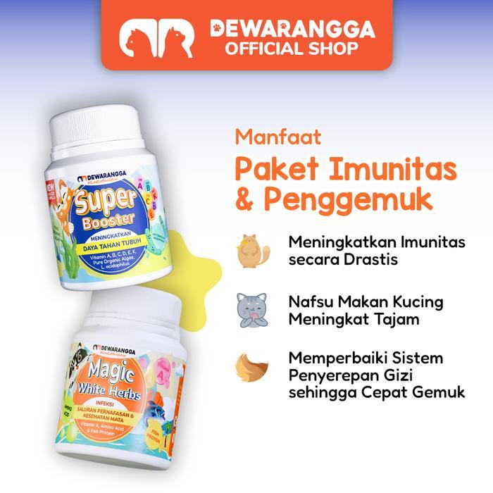 roza- Dewarangga Super Booster & Magic White Herbs Paket Imun & Penggemuk Kucing -