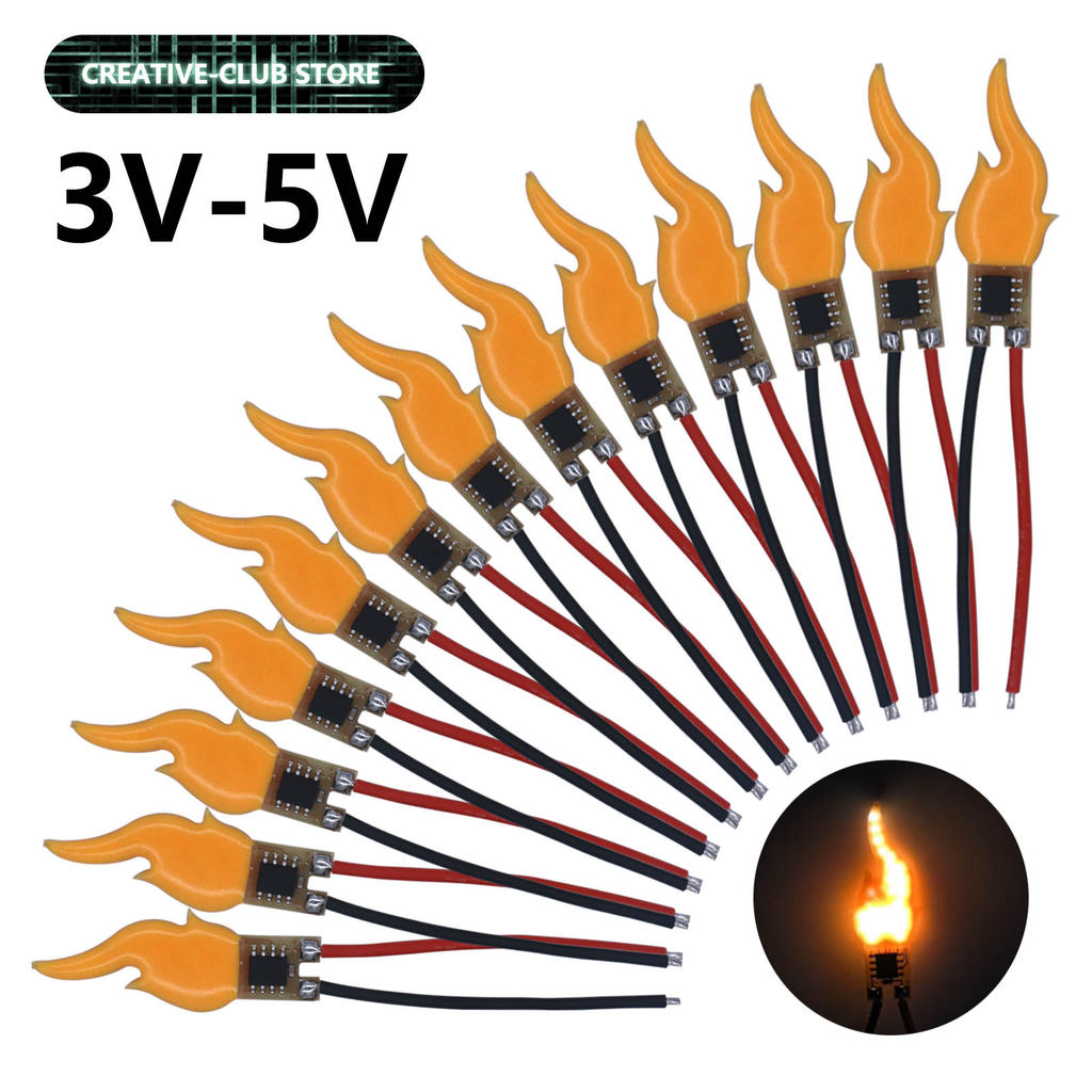 LED COB Flashlight Candles DC3V-5V LED Filament With Flickering Flame Welding With Strip Line
