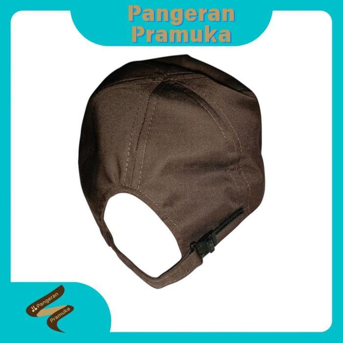 l419- Topi Pramuka Bordir Coklat Twill Rell Bagus - Model Terbaru