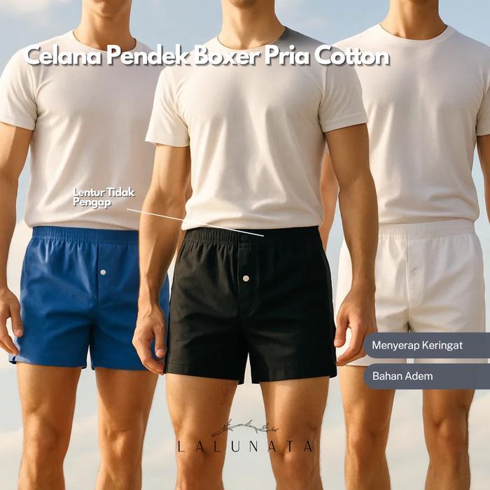 hez3- Lalunata - Celana Dalam Boxer Katun Rayon Pria Wanita Model Kancing