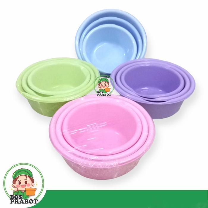 New BASKOM PLASTIK BERANAK ISI 3 PCS / BASKOM PINK / BASKOM UNGU