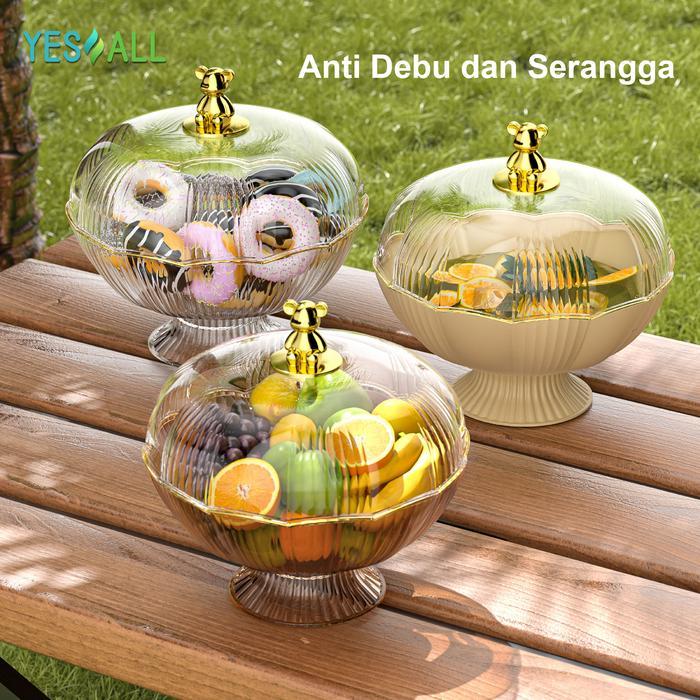 MuraHTerjamin- Yesall Tudung Saji Bulat Penutup Makanan Transparan Tudung Saji Estetik Wadah Saji