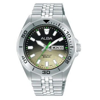 Jam Tangan Pria Alba Active Gravity AV3585 AV3585X1 Strap Stainless Steel Silver Color Men Gradient 