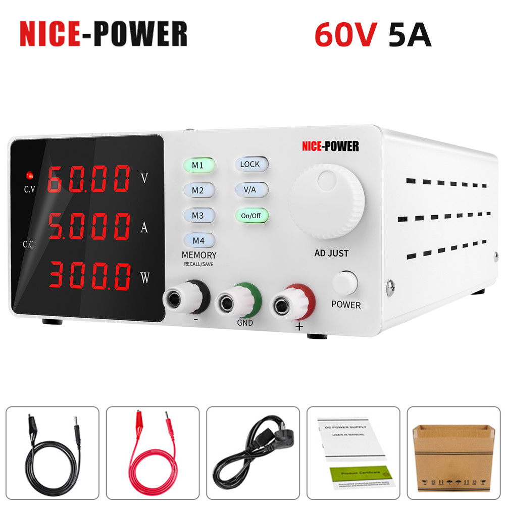 Nice-power Lab Bench Power Supply 60V 5A DC Adjustable 30V 10A 120V