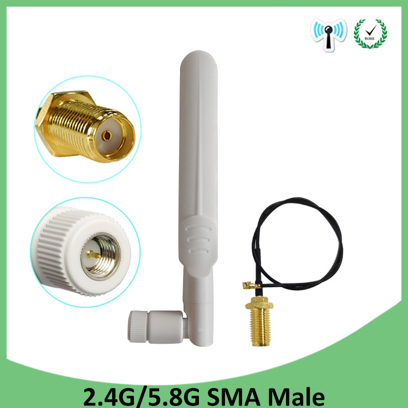 2.4g wifi Antenna 8dBi pbx SMA Male Connector 2.4GHz 5GHz 5.8Ghz Dual
