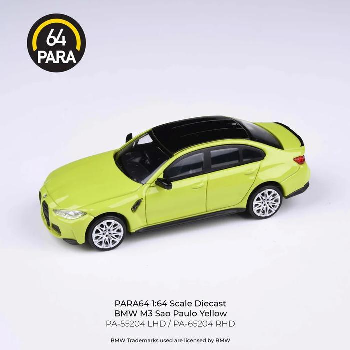 PA-65204 - PARA64 1/64 BMW M3 G80 Sao Paulo Yellow RHD