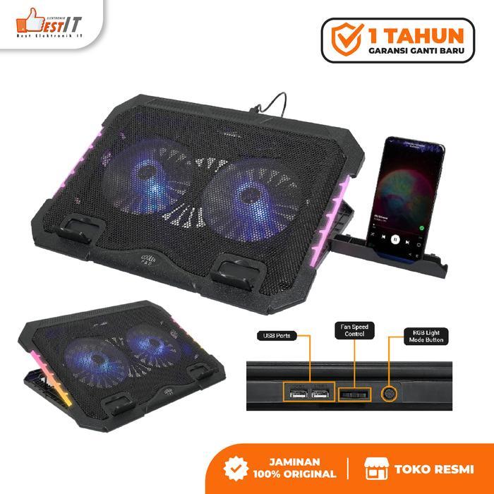 Cooling Pad Laptop Gaming RGB MTECH S-900 Kipas Pendingin Laptop Kipas Cooler