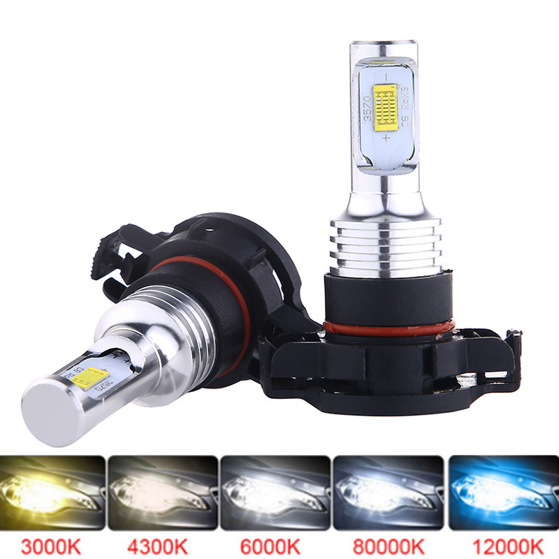 2Pcs Car Fog Lamp PSX24W PS24W PSX26W LED H16 5202 5201 Auto Bulb Fog light 3570 Chip CSP SMD