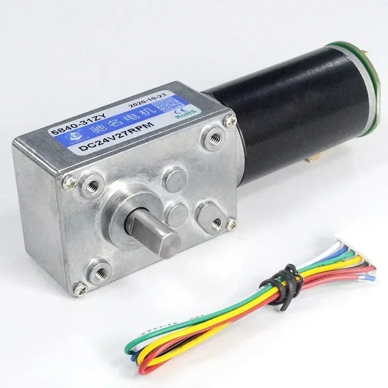 Hall Encoder Vibration Motor 5840-31Zy Worm Gear And Worm High Torque Dc 12V/24V Metal Gear Cw/Ccw