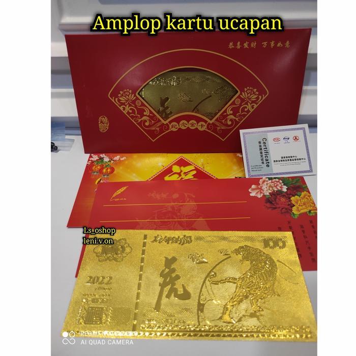 1zq0- Angpao Emas Shio Harimau Tahun 2022 Amplop Imlek Cny - Lihat Video