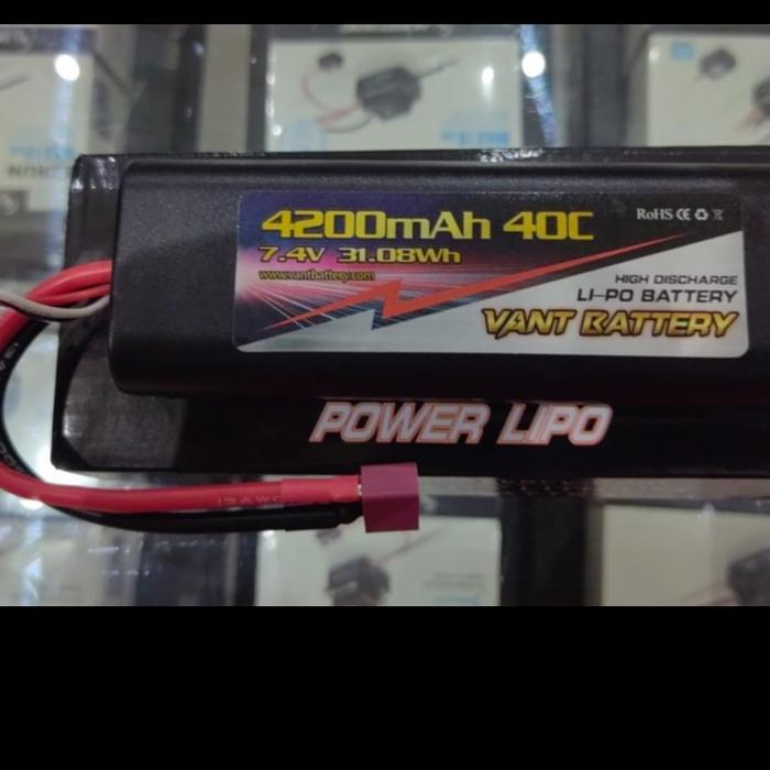 Vant 4200Mah 7.4V 40C Hard Case Tamiya Pack Lipo Battery #Vant4200R40-2S