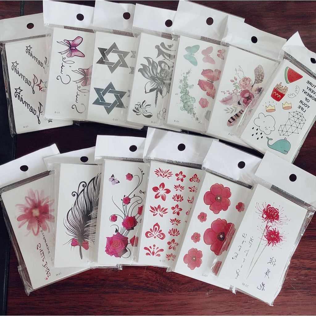 30 small fresh tattoo stickers lasting Korea Harajuku tattoo flowers cartoon star sexy tattoo sticke