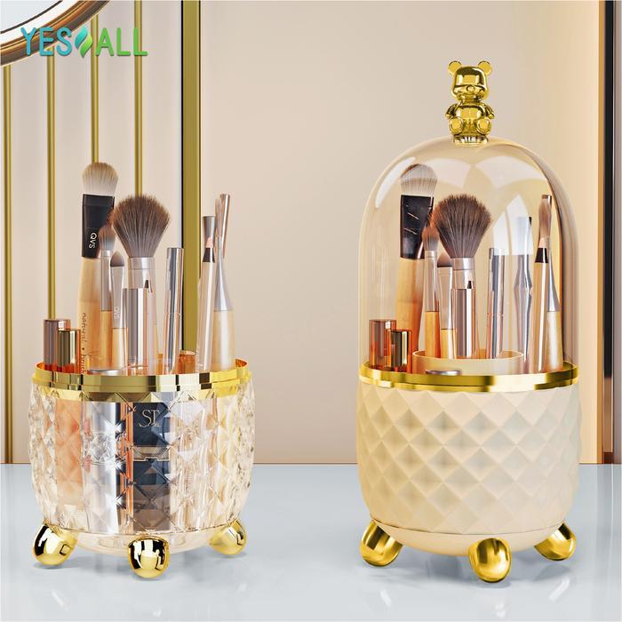 Yesall Rak Makeup Kosmetik Crystal Transparan Aesthetic - Rak Kosmetik Putar 360 Derajat Aesthetic
