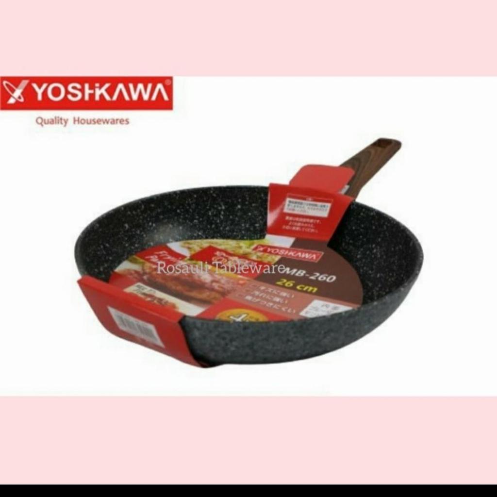 Sauce Fry Pan Besar Panci Marble Hitam Gagang Kayu Tebal Murah Induksi Anti Lengket Karat Premium Yo