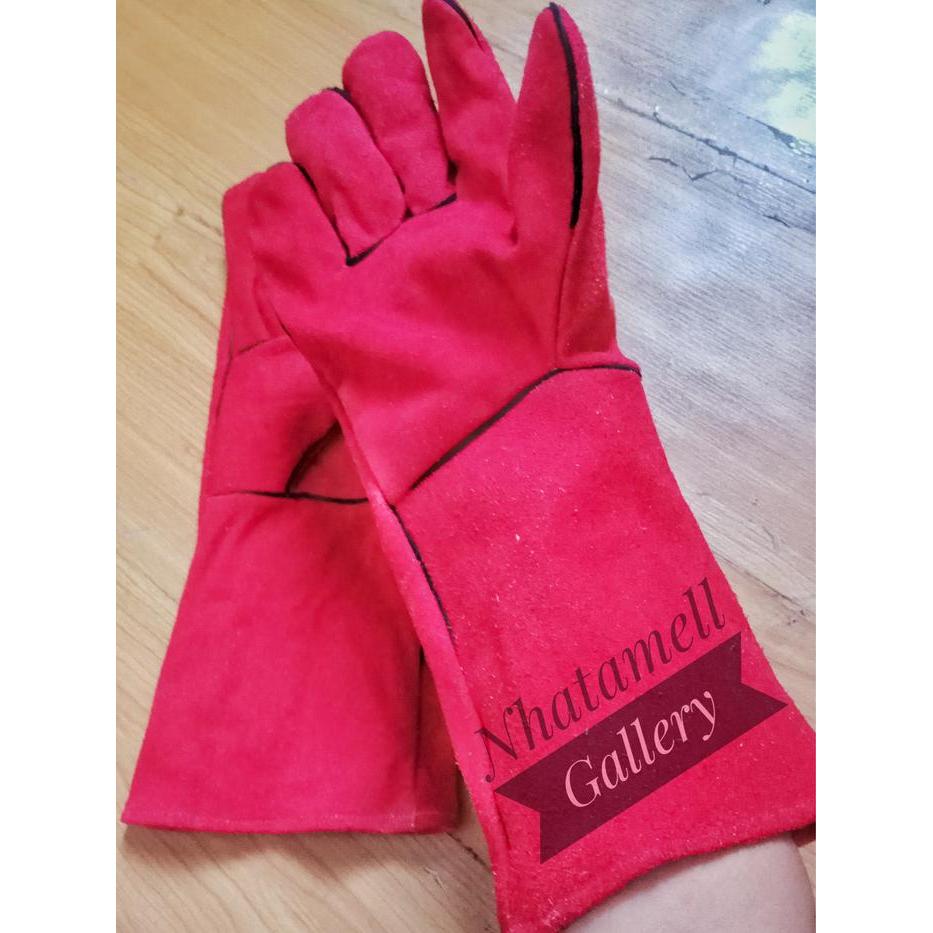 Gloves Kulit Suedeu Tebal Motif Warna Acak/Random Anti Cakar Gigit Duri Kucing Musang Elang Grooming