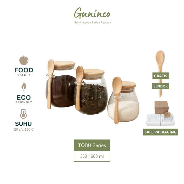 TOBU toples bumbu gula kopi teh / Toples kaca dengan tutup free sendok