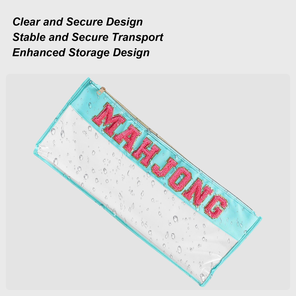 Mahjong Storage Bag Clear Tile Carrying Bag Mahjong Case Portable Organizer Case For Business Studio