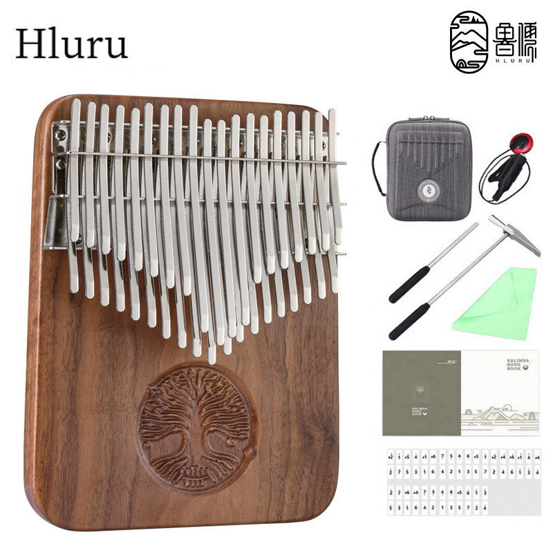 Hluru Professional Kalimba 34 38 Keys Thumb Piano Full Solid Wood Black Walnut High-end Kalimba 38