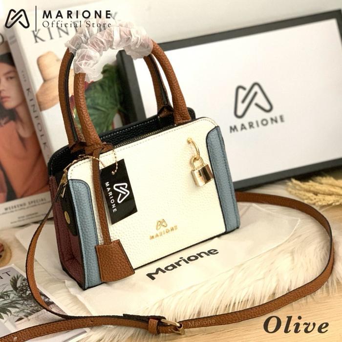 MARIONE - OLIVE tas slempang wanita FREE POUCH