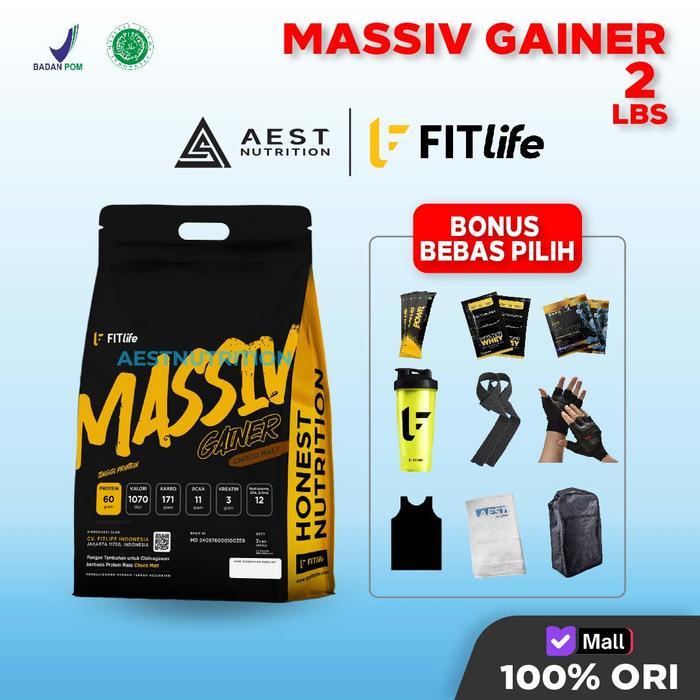 Fitlife Massiv Gain 2 lbs 900 gram Susu Tinggi Protein dan Kalori