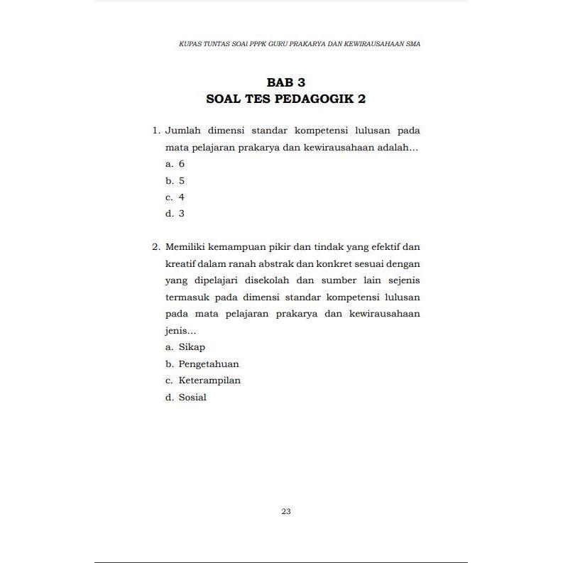 Kupas Tuntas Soal Pppk Guru Prakarya Dan Kewirausahaan Sma Guepedia