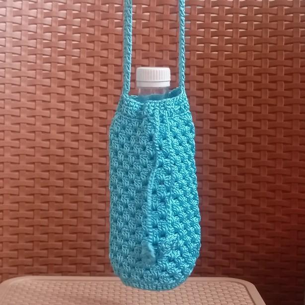 p99i- Tas Sarung Botol Minuman / Tas Botol Minuman Lucu / Tas Termos Rajut / Tas Rajut