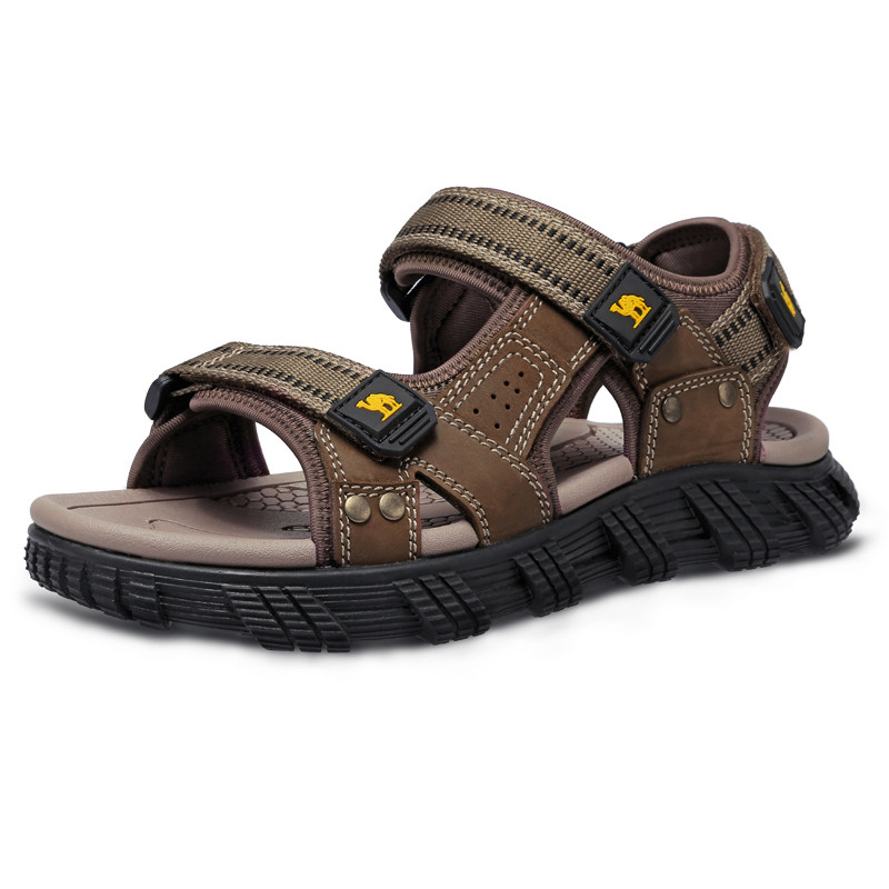 GOLDEN CAMEL Men Water Sandals Waterproof Arch Support Hiking Sandal Comfort Leather Sandal