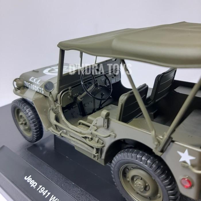 Diecast Miniatur Mobil Jeep 1941 Willys Mb Miniatur Jip Welly 1:18 Kode 23