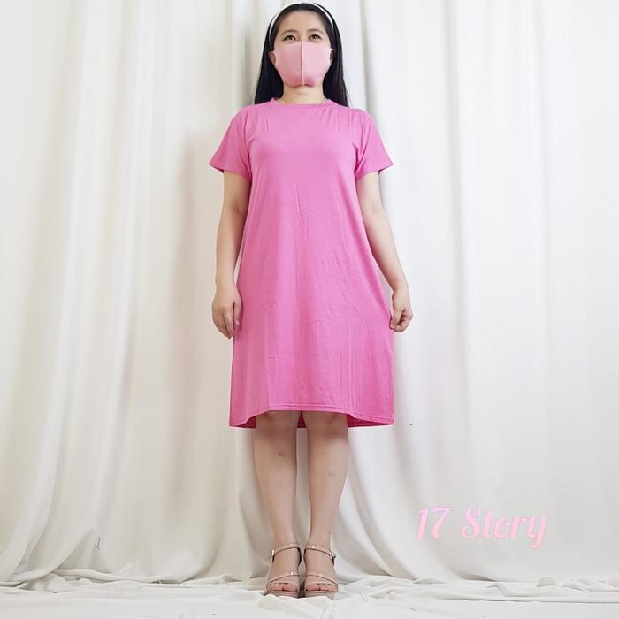 Santaibju- Daster Kaos Polos Wanita Lengan Pendek Bahan Premium Adem/Daster Polos Jumbo