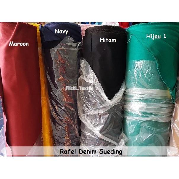hez3- Kain Jeans Denim Sueding Bahan Twill Sueding Rapel Rafel Sueding Twill 7S Katun Polos