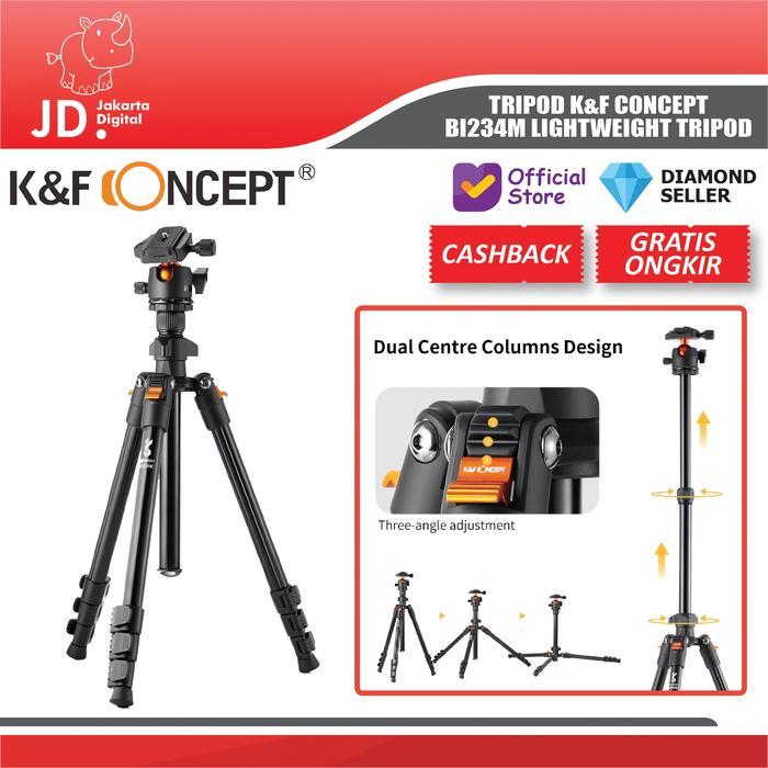 Tripod K&F Concept BI234M Lightweight Tripod Kamera Flexible Vlog Camera Tripod Metal