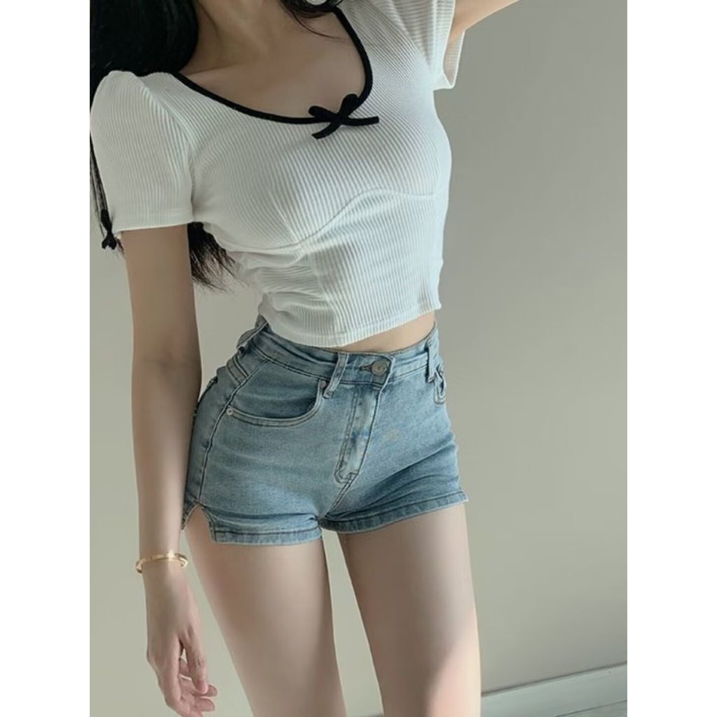 Jean Shorts Women's Denim Woman Pants Low Rise Jeans Lifts Buttocks Coquette Big Size Baggy Jeans