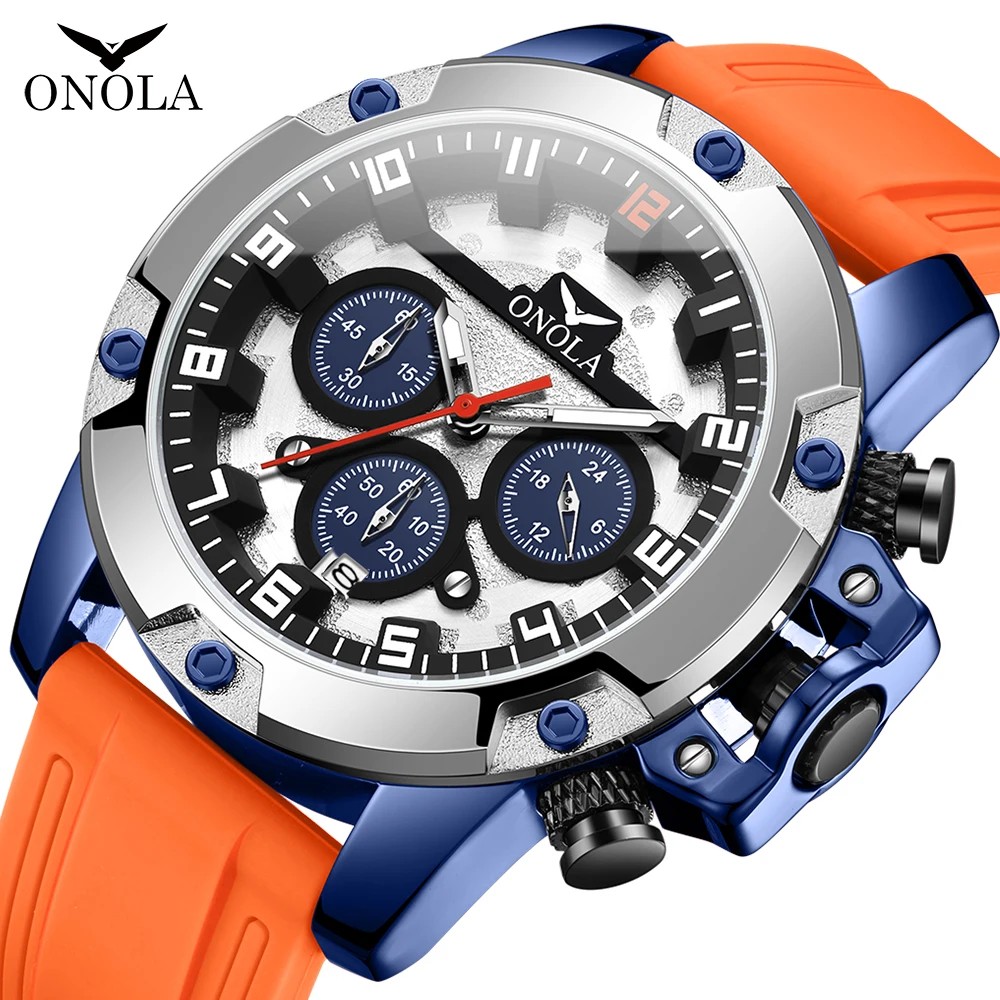 Fashion Men's Watch Brand ONOLA Luxury Multifunctional Luminous Quartz Sports Watch Men's Waterproof