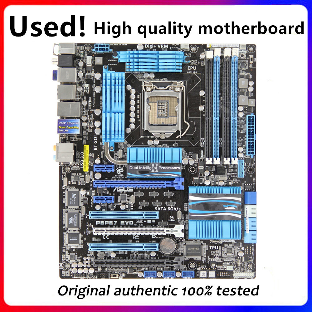 For P8P67 EVO Computer Motherboard LGA 1155 DDR3 For Intel P67 P8P67 Desktop Mainboard Used Without 