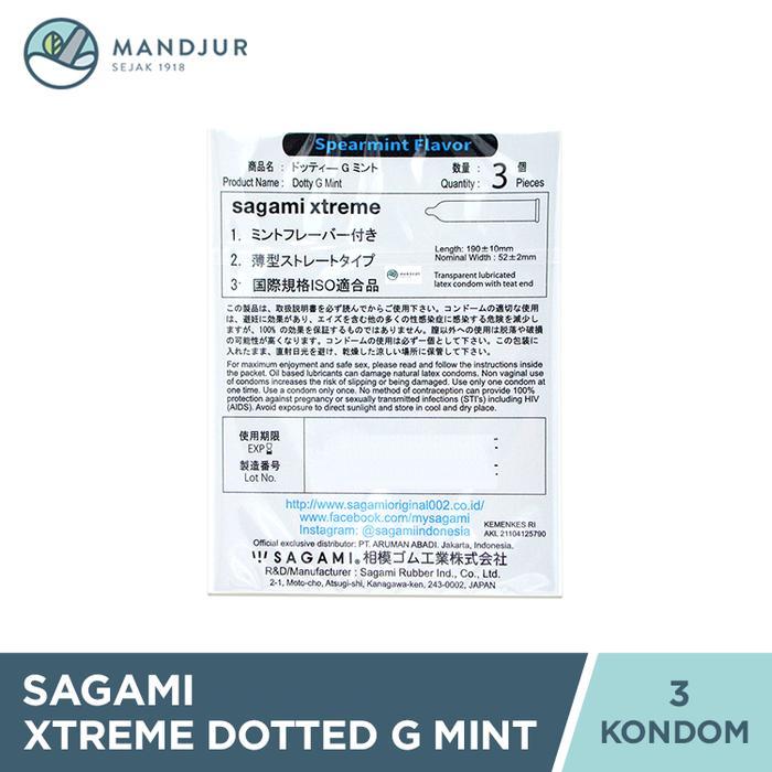 4vdi- Kondom Sagami Xtreme Dotty G Mint Isi 3 - Aroma Spearmint Flavor