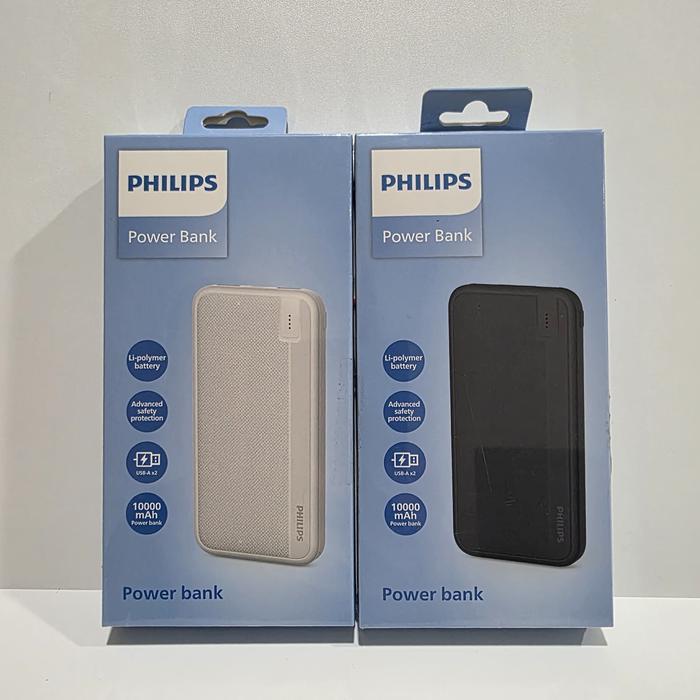 PHILIPS DLP8714 POWERBANK 10000MAH LITHIUM POLYMER BATTERY POWER BANK DUAL USB-A OUTPUT - GARANSI