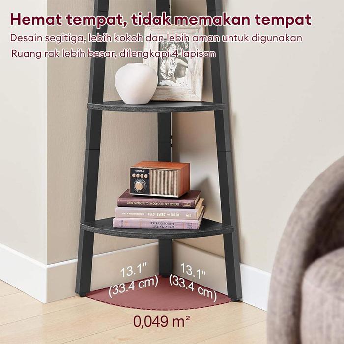 Promo Rak Sudut Ruang Tamu 5 Susun Rak Buku Dinding Multifungsi Minimalis Rak Serbaguna Sudut Kayu