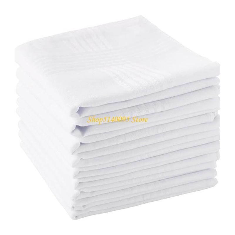 DXAE White Pocket Square Handkerchief for Women Wedding Handkerchief Pocket Handkerchief for Bride