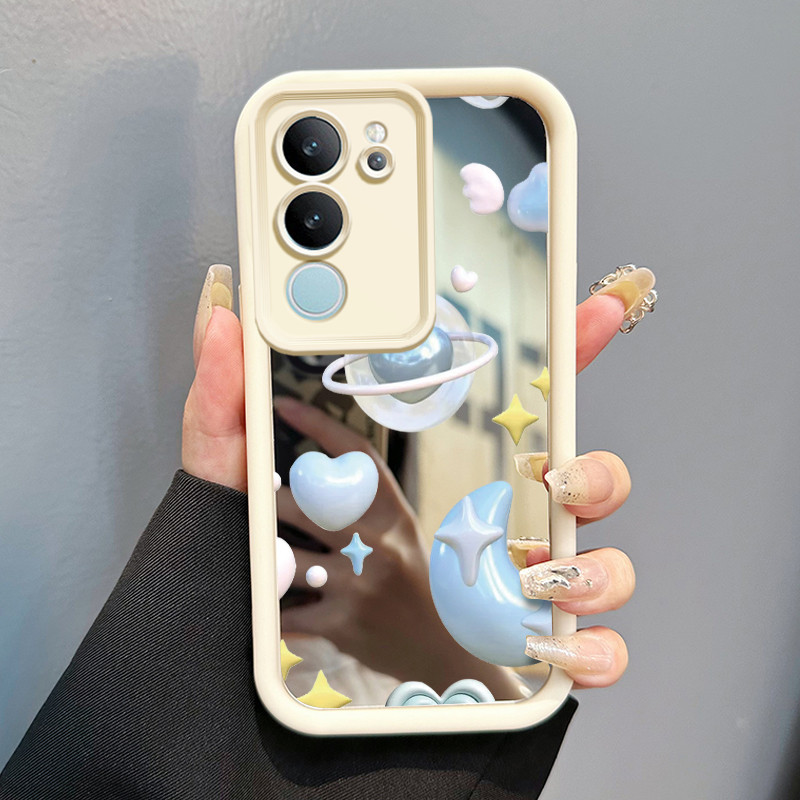 Casing Hp Untuk VIVO V29 V29E 5G VIVO V29 Pro 5G S17 5G S17 Pro 5G S17T 5G Case 3D Blue Star Moon Ma