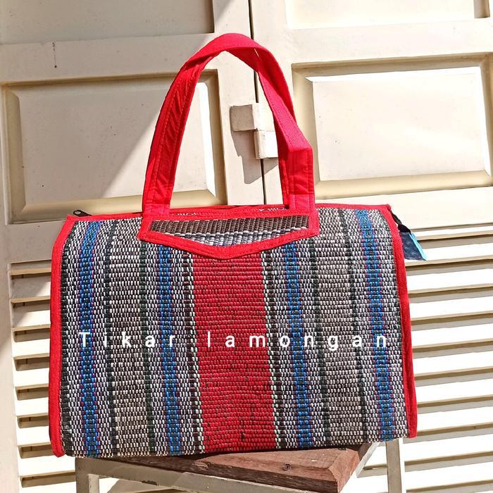 Diskon 100Pcs Tas tikar tenun hajatan standar besar 7kg gula beras termurah Anyaman Belanja