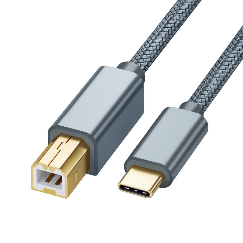 PROMO HARI INI  USB C to USB B 2.0 Printer Cable Braided Printer Scanner for Epson HP Canon Brother 