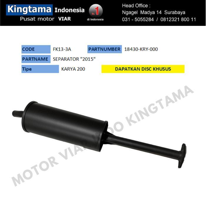 Separator Karya / Knalpot Motor Roda Tiga Viar Karya