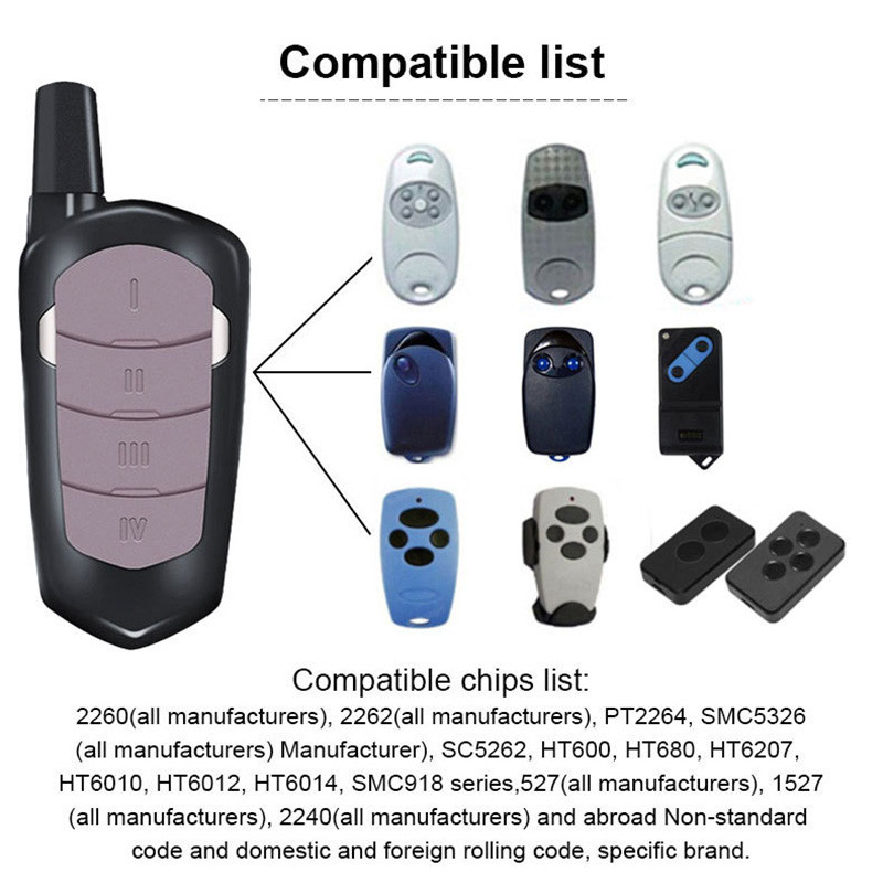 Garage Remote Control Duplicator 433mhz Gate Door Commands Opener 433 92mhz Electric Rolling Code