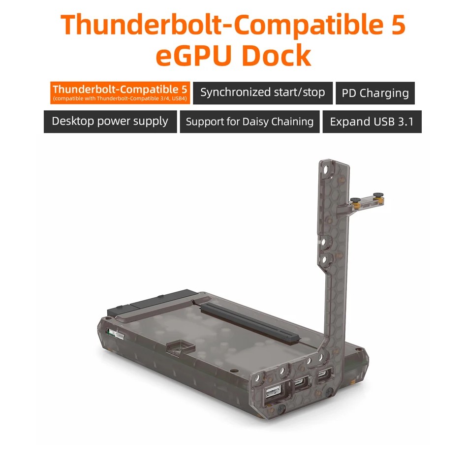 Upgraded Th5P4 Pd 100W Thunderbolt5 Gpu Dock External Graphics Card Thunderbolt-Compatible 5/4/3