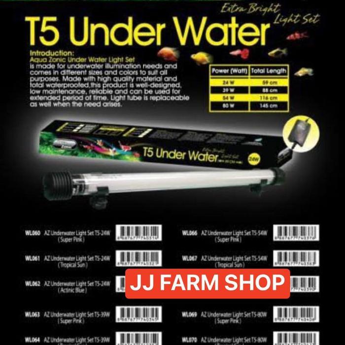 aquazonic t5 under water blue celup lampu tanning p100 & p120 taning