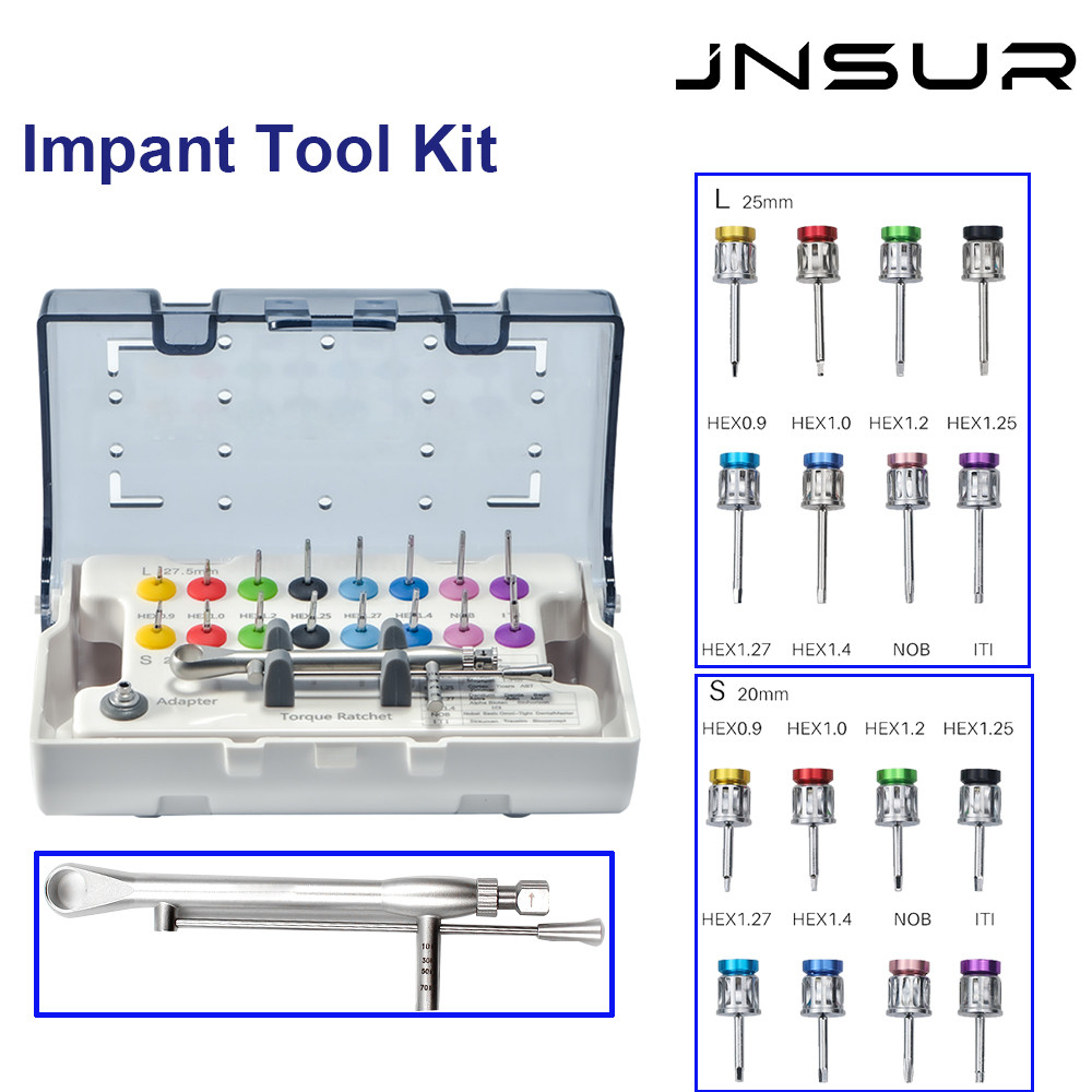 Dental Implant Restoration Tool Kit Dental Tool Box Dental Unrsal Implant Torque Screrrs Wrench