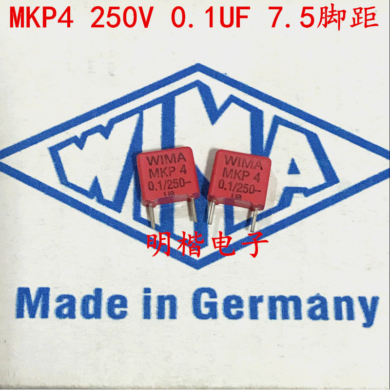 2020 Hot Sale 10Pcs/20Pcs German Capacitor Wima Mkp4 250V 0.1Uf 104 250V 100N P: 7.5Mm Audio