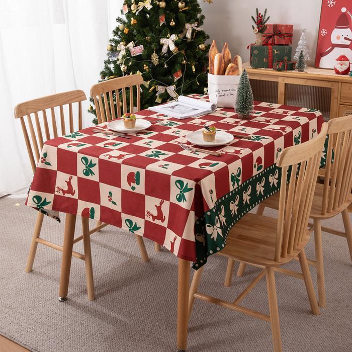 TAPLAK MEJA MAKAN NATAL ALAS MEJA MAKAN KAIN DEKORASI CHRISTMAS