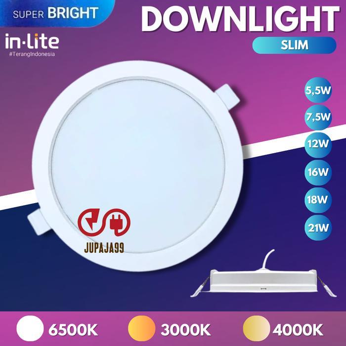 LAMPU LED PLAFON INLITE SLIM DOWNLIGHT 12 WATT INDS602R