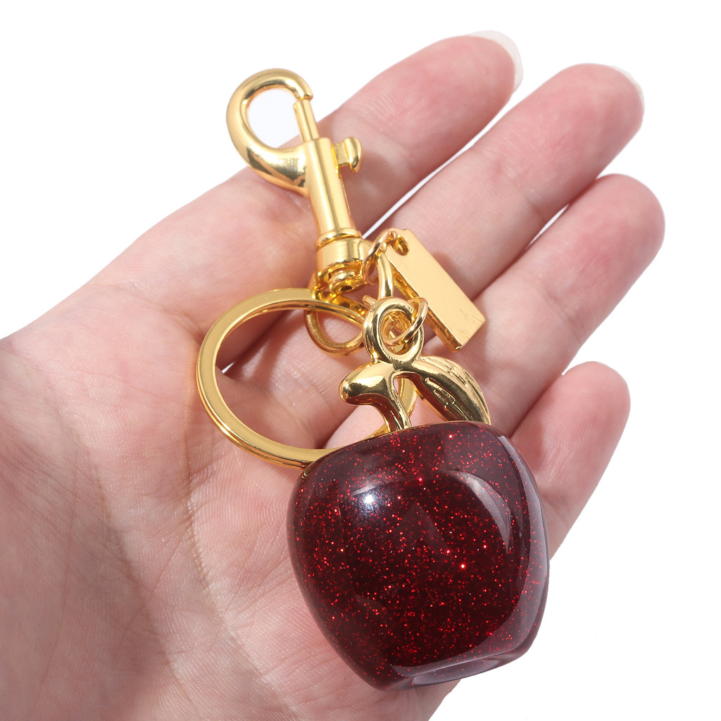 For Coach Handbag Shoulder Bag Red Crystal Apple Pendant Decoration Exquisite Keychain Attachment